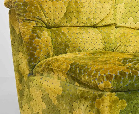 Gold-Green Velvet Dots Modular Lounge Sectional Sofa Set from Laauser, 1970s, Set of 6-IXC-743550