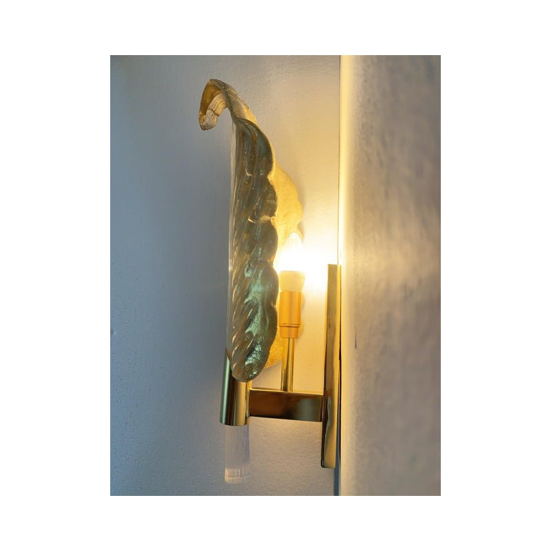 Gold Leaf Murano Glass Wall Sconces by Simoeng, Set of 2