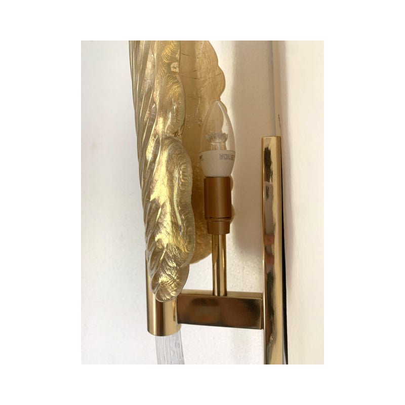 Gold Leaf Murano Glass Wall Sconces by Simoeng, Set of 2