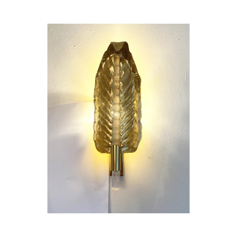 Gold Leaf Murano Glass Wall Sconces by Simoeng, Set of 2