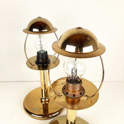 Gold Metal Table Lamps from Sijaj Hrastnik, Set of 2-WQC-842991