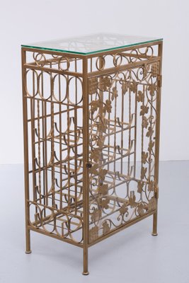 Gold Metal Wine Rack or Cocktail Bar, 1950s, Italy-GCG-1134113