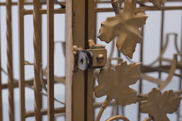 Gold Metal Wine Rack or Cocktail Bar, 1950s, Italy-GCG-1134113