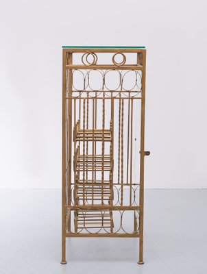 Gold Metal Wine Rack or Cocktail Bar, 1950s, Italy-GCG-1134113