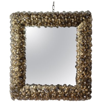 Gold Murano Glass Flower Mirror-MBH-1032556