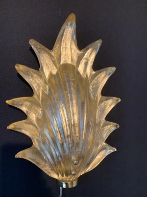 Gold Murano Glass Leaf and Brass Sconces, 2000, Set of 2-YF-2032026