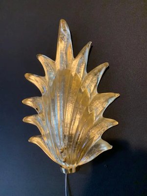 Gold Murano Glass Leaf and Brass Sconces, 2000, Set of 2-YF-2032026