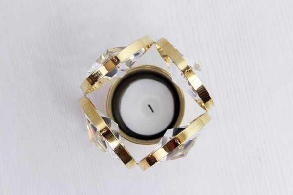 Gold Plated and Crystal Candleholder from Palwa, Unkns-BQF-1438627