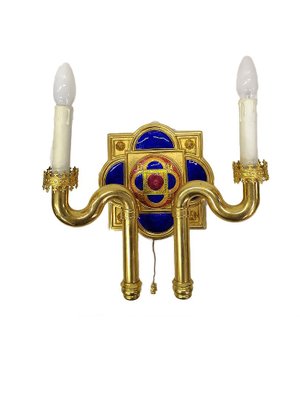 Gold Plated and Enamel Sconce by Jozsef Engelsz, 1970s-UWE-625690