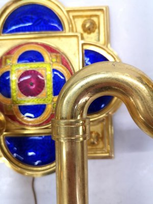 Gold Plated and Enamel Sconce by Jozsef Engelsz, 1970s-UWE-625690