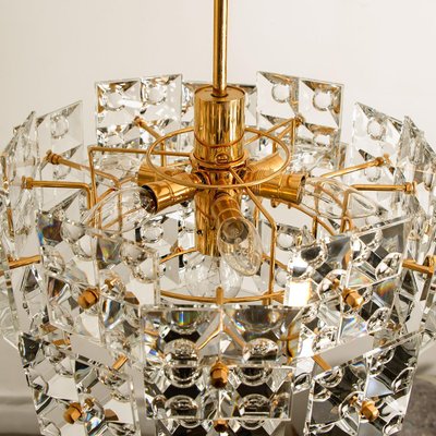 Gold-Plated Brass Crystal Glass Chandeliers from Kinkeldey, 1970s, Set of 2-VDW-1018074