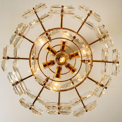 Gold-Plated Brass Crystal Glass Chandeliers from Kinkeldey, 1970s, Set of 2-VDW-1018074