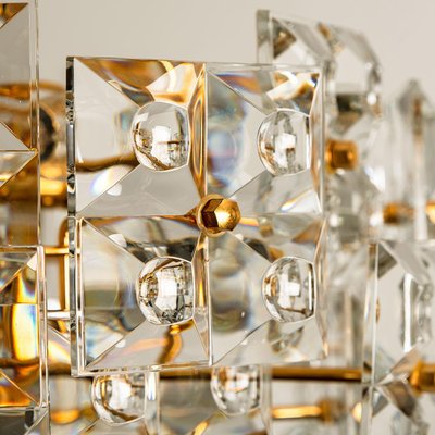 Gold-Plated Brass Crystal Glass Chandeliers from Kinkeldey, 1970s, Set of 2-VDW-1018074