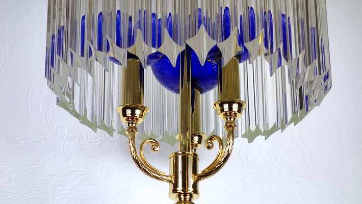 Gold-Plated Brass Glass Murano Glass Floor Lamp from Venini, 1990s-NGU-1719494