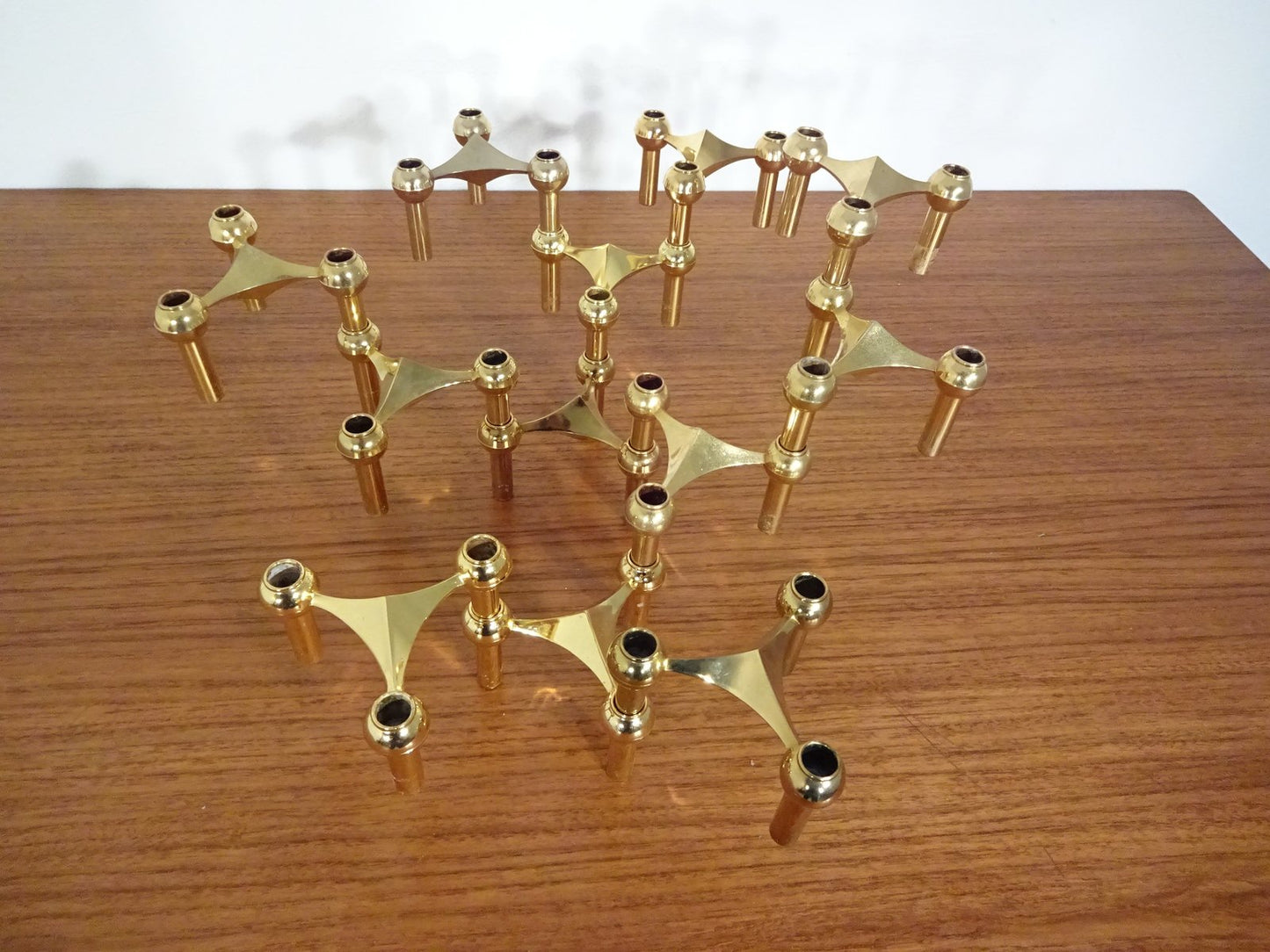 Gold-Plated Candleholders by Ceasar Stoffi & Fritz Nagel for BMF, 1960s, Set of 12