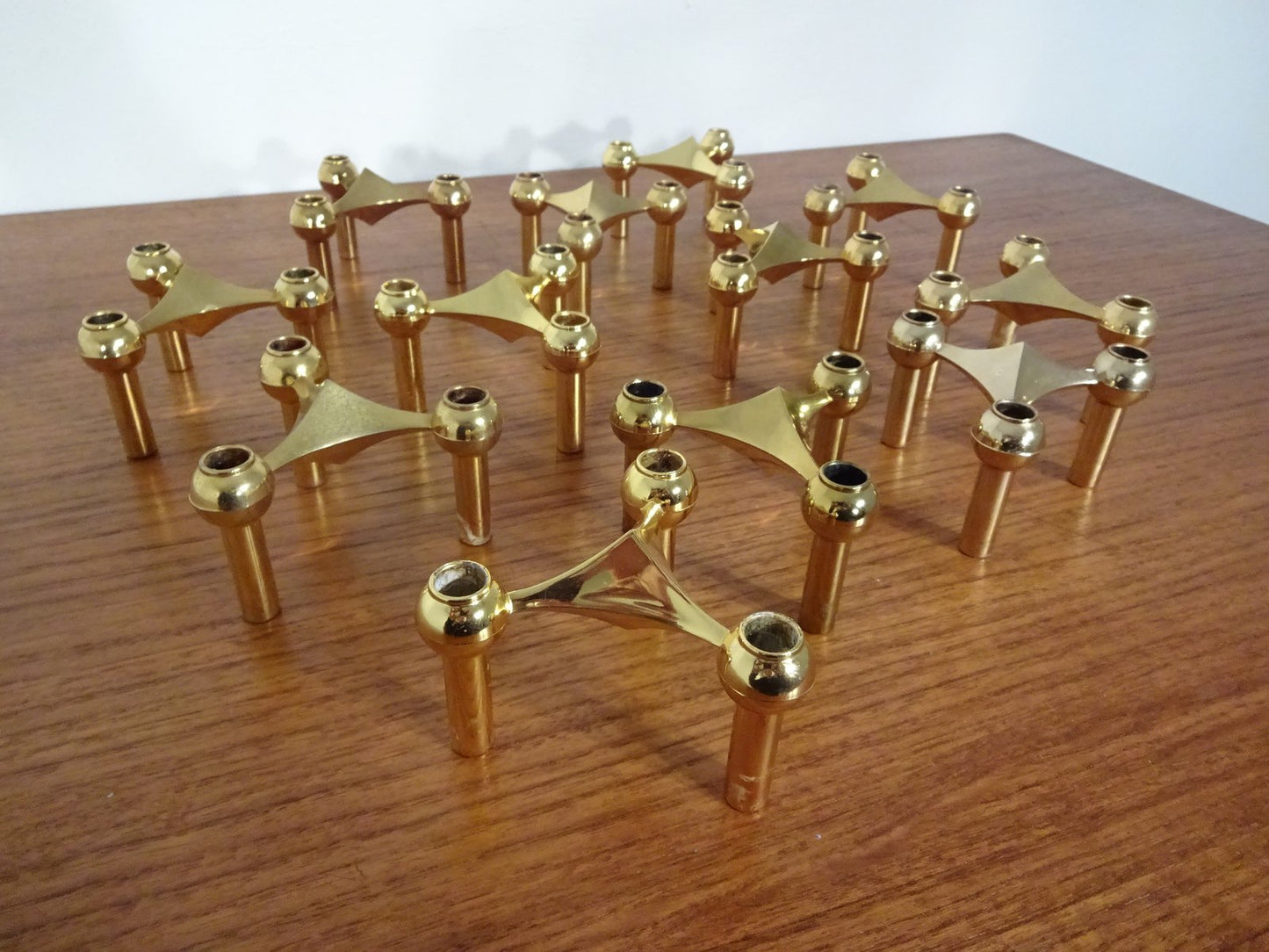 Gold-Plated Candleholders by Ceasar Stoffi & Fritz Nagel for BMF, 1960s, Set of 12