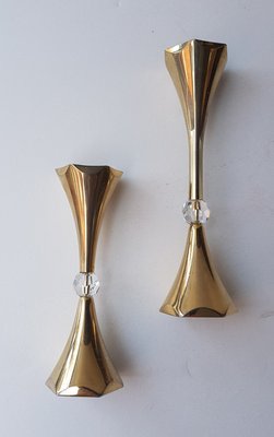 Gold Plated Candleholders from Asmussen, 1960s, Set of 2-QDP-844893