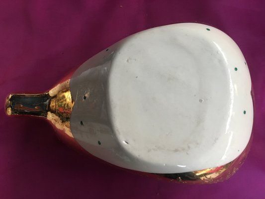 Gold-Plated Ceramic Container from Grand Lux, Belgium, 1950s-WQQ-1133236