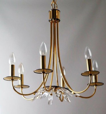 Gold-Plated Crown Chandelier, Italy, 1980s-ESB-1376894