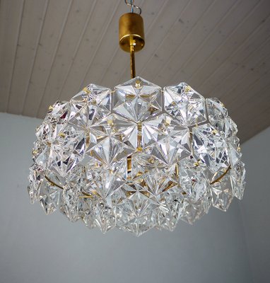 Gold-Plated Crystal and Brass Chandelier from Kinkeldey, 1960s-DEK-548793