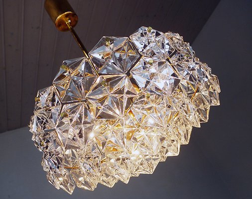 Gold-Plated Crystal and Brass Chandelier from Kinkeldey, 1960s-DEK-548793