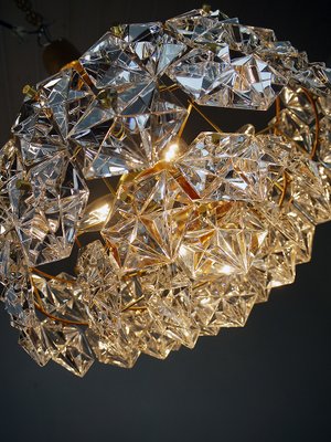 Gold-Plated Crystal and Brass Chandelier from Kinkeldey, 1960s-DEK-548793