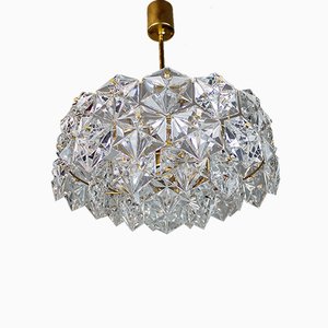 Gold-Plated Crystal and Brass Chandelier from Kinkeldey, 1960s-DEK-548793