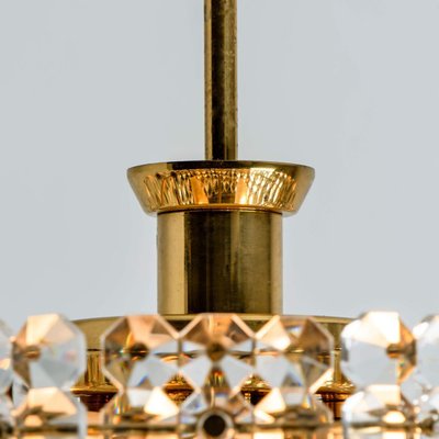 Gold-Plated Crystal Glass Chandeliers from Kinkeldey, 1970s, Set of 2-VDW-746855