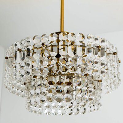 Gold-Plated Crystal Glass Chandeliers from Kinkeldey, 1970s, Set of 2-VDW-746855