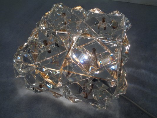 Gold-Plated & Crystal Glass Flush Mount Light from Kinkeldey, 1970s-RDW-692093