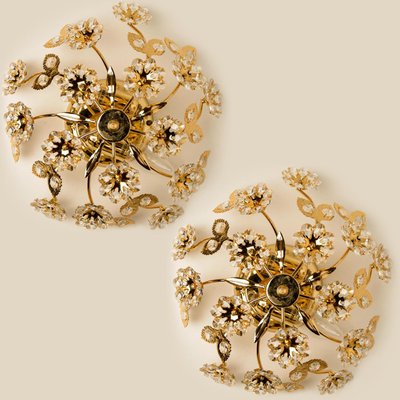 Gold-Plated Flower Wall Light or Flushmount from Palwa-VDW-1090288