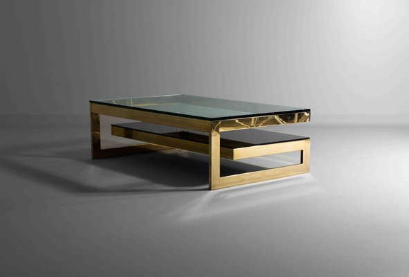 Gold Plated G-Shaped Coffee Table from Belgochrom, 1970s-LIO-1807916