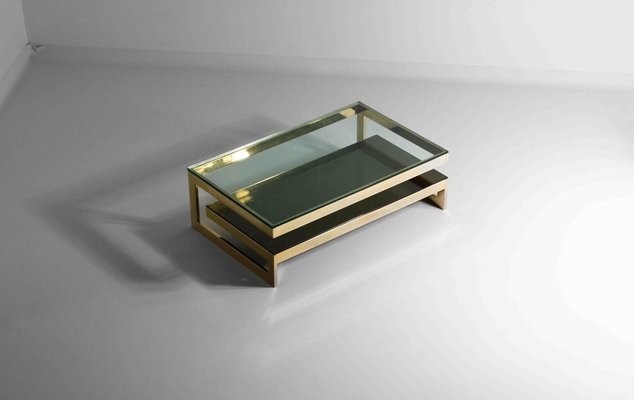 Gold Plated G-Shaped Coffee Table from Belgochrom, 1970s-LIO-1807916