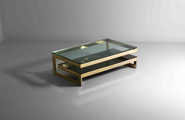 Gold Plated G-Shaped Coffee Table from Belgochrom, 1970s-LIO-1807916