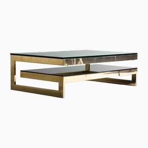 Gold Plated G-Shaped Coffee Table from Belgochrom, 1970s-LIO-1807916