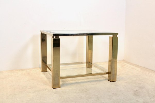 Gold-Plated Glass Side Table-MO-1158537