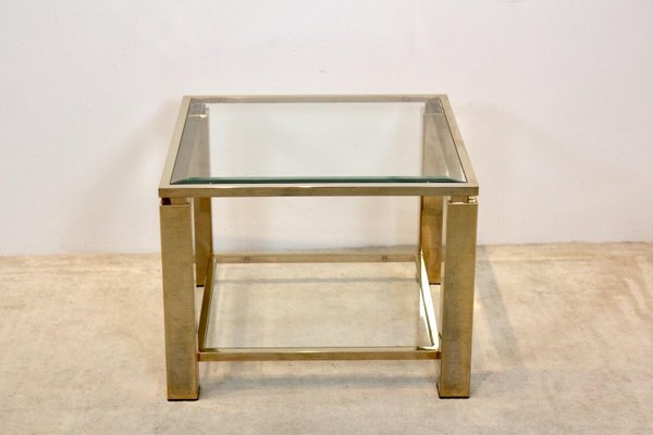 Gold-Plated Glass Side Table-MO-1158537