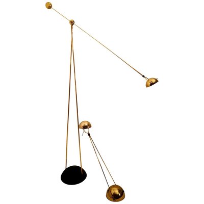 Gold-Plated Halogen Floor and Table Lamp from Stefano Cevoli, Italy, 1980s, Set of 2-VDW-839166