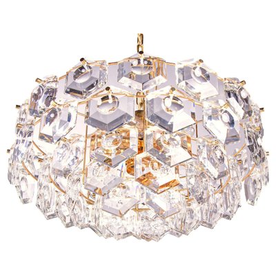 Gold-Plated Kinkeldey Chandelier in Crystal & Brass, Germany, 1960s-DEK-2039458