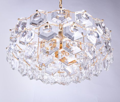 Gold-Plated Kinkeldey Chandelier in Crystal & Brass, Germany, 1960s-DEK-2039458