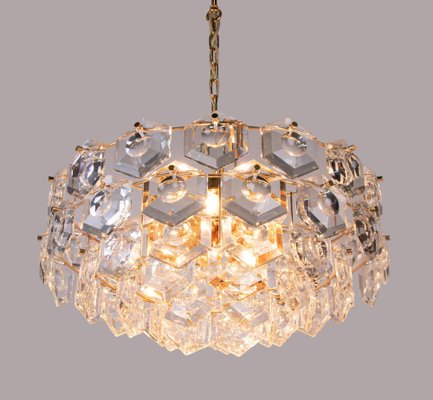 Gold-Plated Kinkeldey Chandelier in Crystal & Brass, Germany, 1960s-DEK-2039458