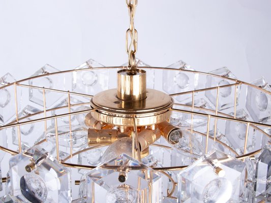 Gold-Plated Kinkeldey Chandelier in Crystal & Brass, Germany, 1960s-DEK-2039458