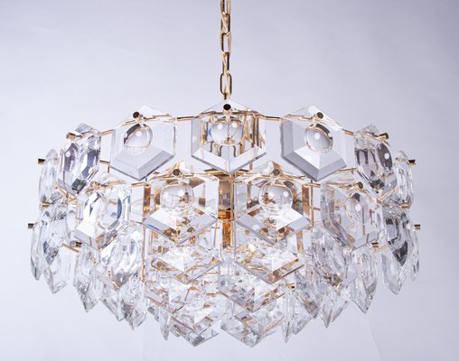 Gold-Plated Kinkeldey Chandelier in Crystal & Brass, Germany, 1960s-DEK-2039458