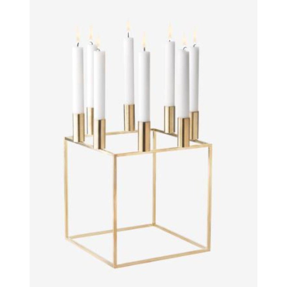 Gold Plated Kubus 8 Candleholder by Lassen