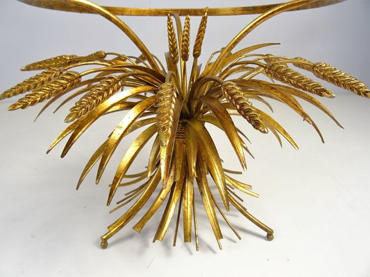 Gold-Plated Metal Coffee Table in Coco Chanel Style, 1960s-FPY-1364586