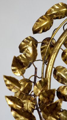 Gold-Plated Metal Flowers Wall Light, 1940s-NGU-1786895