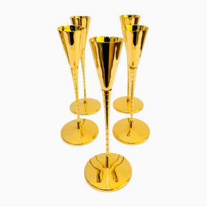 Gold-Plated Prince of Metternich Special Edition Champagne Flutes, Set of 5-RZY-1105818