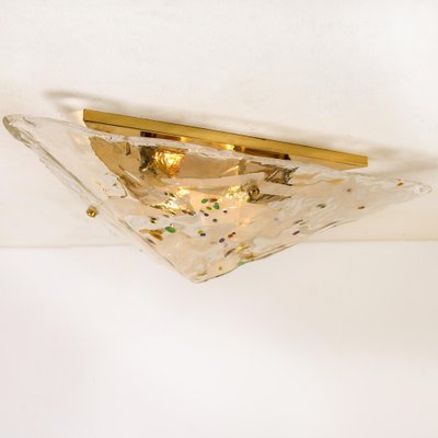 Gold-Plated Pyramide Flush Mount by Venini, Italy, 1980s-VDW-680996