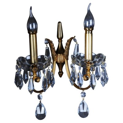 Gold-Plated Sconces, 20th Century, Set of 2-FLW-1402131