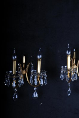 Gold-Plated Sconces, 20th Century, Set of 2-FLW-1402131